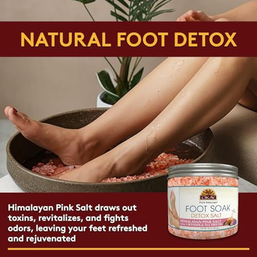 OKAY Himalayan Foot Detox Soak Salt with Tea Tree & Lavender - 20 oz