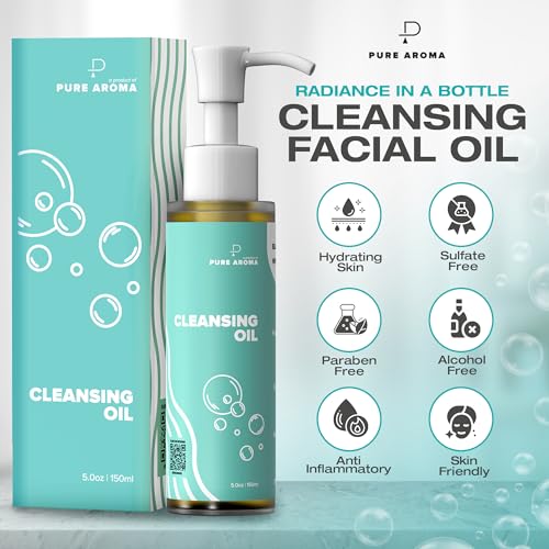 Pure Aroma Cleansing Oil | Facial Cleanser, Daily Makeup Blackheads Removal | Fragrance-Free, Paraben-Free, Sulfate-Free, Colorant Free