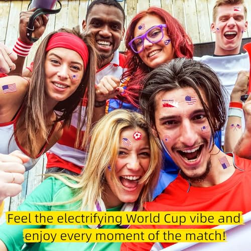 2026 World Cup Flag Temporary Tattoos - 20 Sheets
