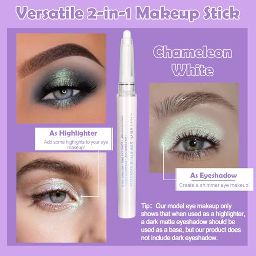 Yosca Glitter Eyeshadow Stick Duo - Waterproof Silver & White