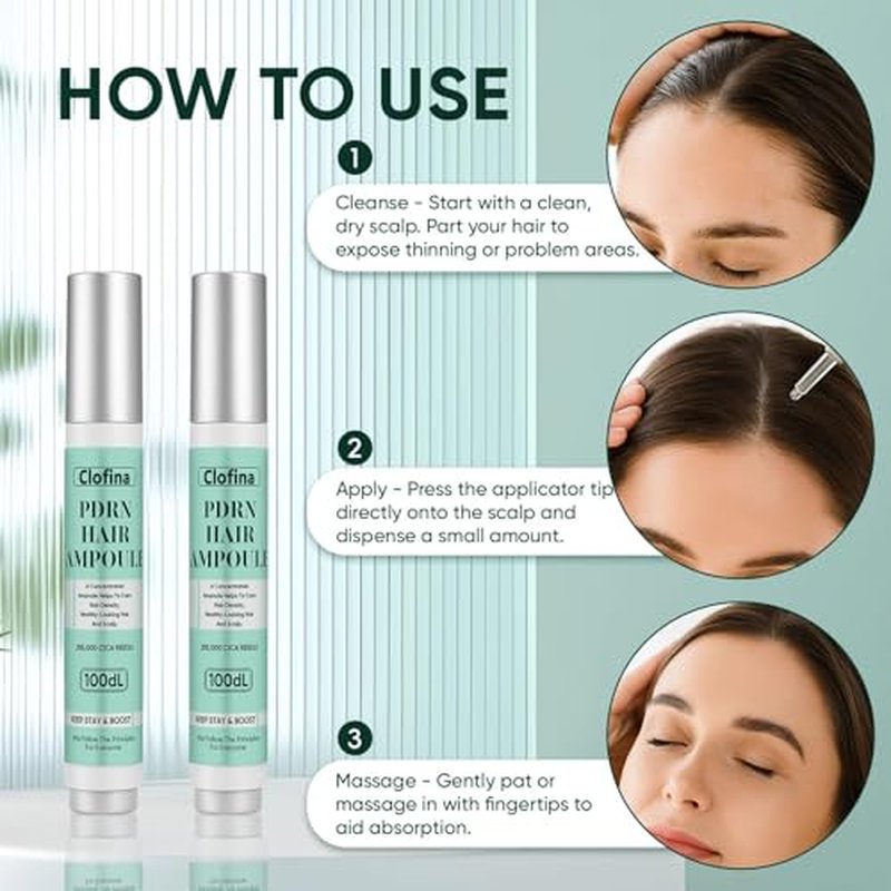 PDRN Hair Growth Ampoule - Nourishing Serum with Ginseng & Soybean