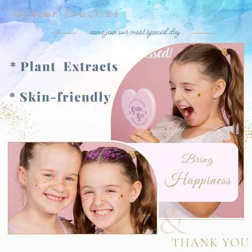 Glitter Freckles, 32 Pcs Sparkle Glitter Freckles Face Tattoo for Women Girls Gold Temporary Face Tattoos Concert Festival Rave