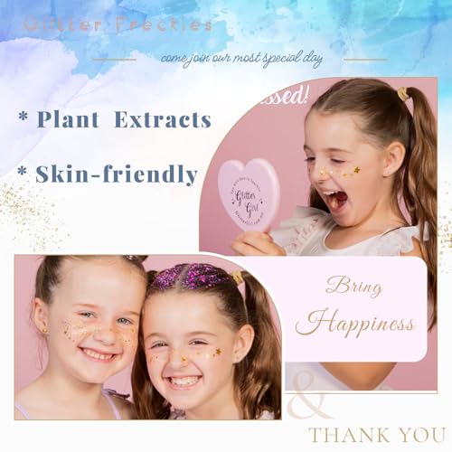 Glitter Freckles Temporary Face Tattoos - 32 Pcs Silver Sparkle