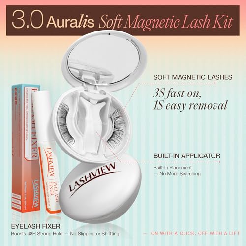 Magnetic Eyelashes Kit with Reusable 0.17mm Ultra-Thin Magnets, No Glue Needed