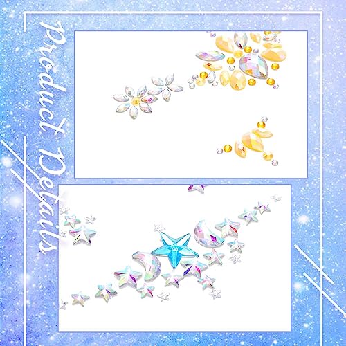 Crystal Rhinestone Face Stickers - Star Design, 3 Pack