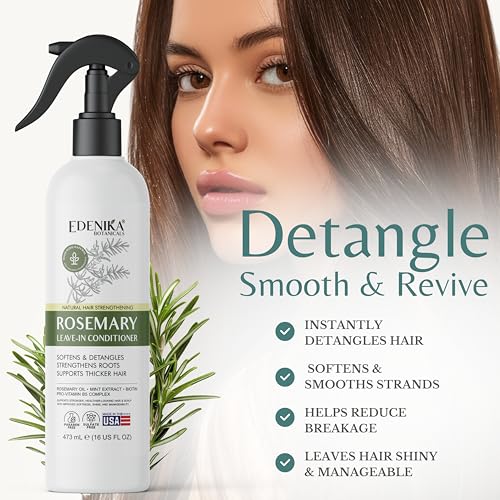 EDENIKA BOTANICALS Rosemary Leave-In Conditioner & Detangler for Stronger Hair