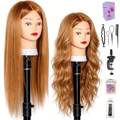 Mannequin Head 28" Golden Blonde Hair 80% Human Hair Styling