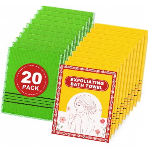 20 Pack Korean Exfoliating Body Scrub Mitts
