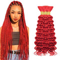 Red Boho Braiding Hair 22" 150g 3 Bundles Curly Deep Wave