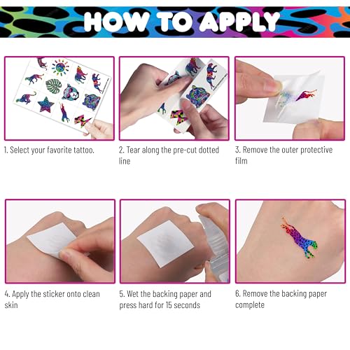 120 PCS Cheetah Print Temporary Tattoos for Kids