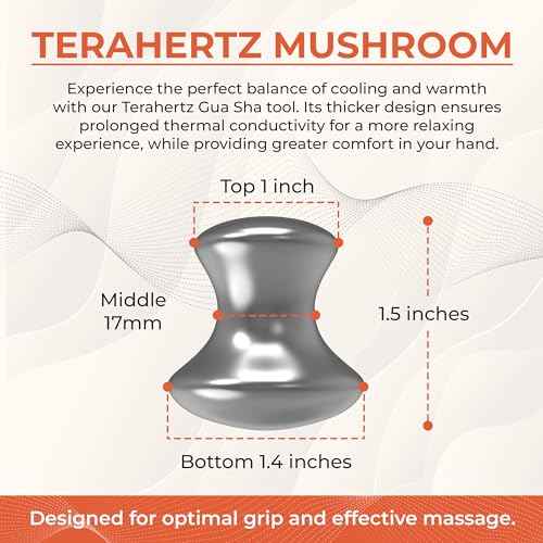 TeraRX¢ç Terahertz Stone Gua Sha & Massage Tools ? Authentic Terahertz Tools for Lymphatic Drainage, Tension Relief, and Facial Relaxation (Mushroom Gua Sha)