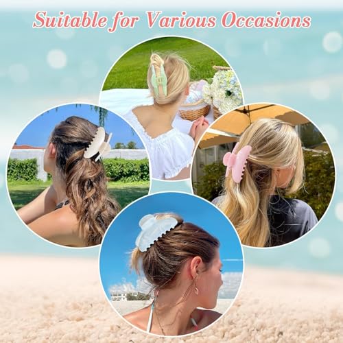 6 Pack Hair Claw Clips for Women - Non-Slip Hold All Hair Types