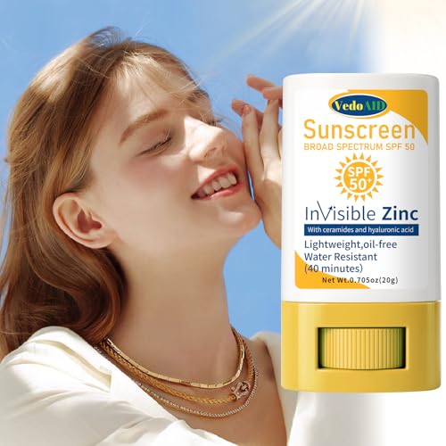 VedoAID Invisible Zinc Sunscreen Stick SPF 50 - Water Resistant & Hydrating