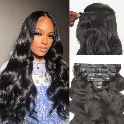 LUVME Zero Trace Body Wave Clip-In Hair Extensions 18 Inch 100g 7pcs