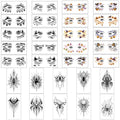 30 Sheets Halloween Eye Tattoos - Spider Web, Skull & Bat Designs