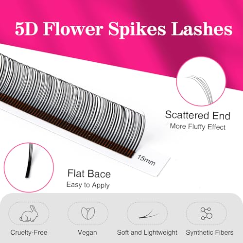 TDANCE 5D Flower Spike Lash Extensions - D 0.07, 10-17mm