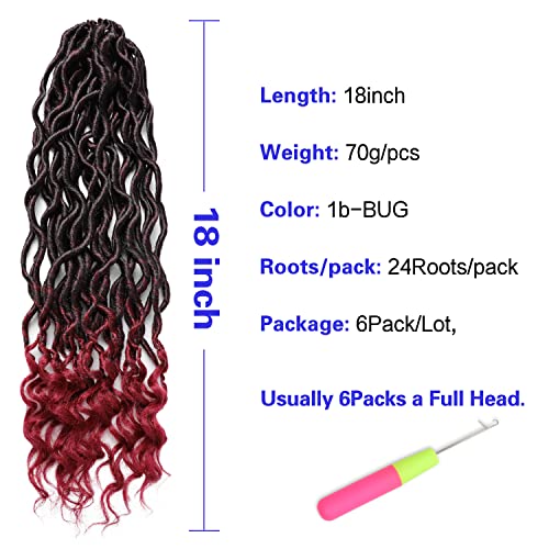 Goddess Locs Crochet Hair 18 Inch - Wavy Curly Synthetic Braids