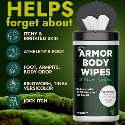 Tea Tree Antifungal Foot Scrub & Medicated Body Wipes Bundle (40 Count)