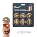 6Pack Facial Rose Gold Gen 2 Replacement Heads for Flawless Hair Remover Generation 2, 18K Gold Double Blades