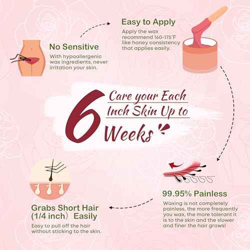 Ajoura Wax Beads for Hair Removal, 1lb Pink Rose Hard Wax for Coarse Hair, Perfect for Brazilian, Bikini, Eyebrow, Legs, Facial, and Full Body Waxing, At-Home Wax Refill for Women and Men