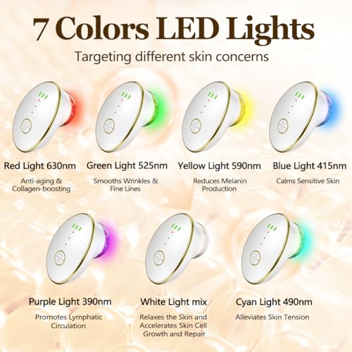 Jaxbo 3-in-1 Microcurrent Facial Device with LED Light Therapy for Skin Tightening & Depuffing