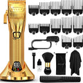 OVLUX Gold Cordless Professional Hair Clippers for Men & Barbers with Guides
