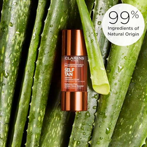 Clarins Self Tanning Face Booster | Self Tanning Drops For Face To Mix With Moisturizer | Natural, Long-Lasting, Streak-No, Buildable Tan | Hydrates | Non-Staining | 99% Natural Ingredients | 0.5 Oz