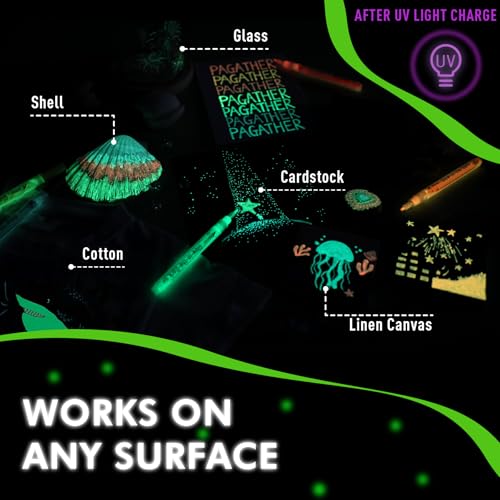 Glow in the Dark Markers - 8 Neon Fluorescent Paint Pens for Crafts