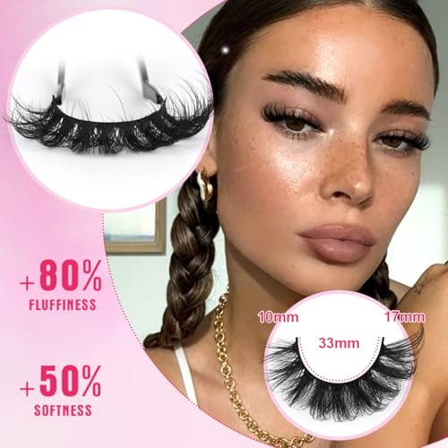 Kiromiro 6D Wispy Mink Lashes 17mm Fluffy Cat Eye