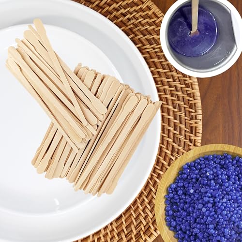 300 Pcs Wax Sticks, Wooden Waxing Sticks, Wax Strips, Eyebrow Wax Sticks, Small Waxing Applicator Sticks for Hair Removal, Facial, Smooth Skin (300 Pack)
