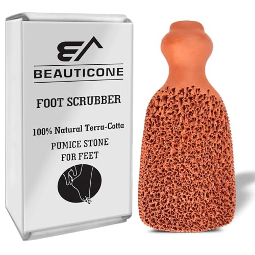 Beauticone Natural Terracotta Pumice Stone - Dual-Sided Foot Callus Remover