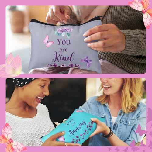 10 Pcs Christmas Christian Gift for Women Faith Religious Makeup Bag Inspirational Christian Gift Bible Verse Scripture Toiletry Bag Canvas Pouch for Xmas Party Stocking Stuffer(Colorful)