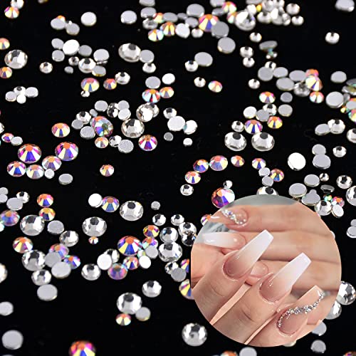 Katfan Nail Art Rhinestones Kitï¼?40PCS 3D Luxury Flatback Crystal Rhinestones Gems Big Diamonds Stones Bling Rhinestone Jewels for Nail Art Crafts Decorations Clothes Shoes