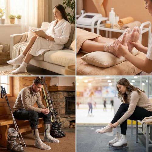 Disposable Plastic Booties for Moisturizing Feet & Paraffin Wax - 100 Pack