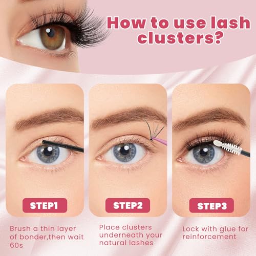 False Eyelash Clusters Kit - 240PCS Fuller Wispy Lashes 8-16mm