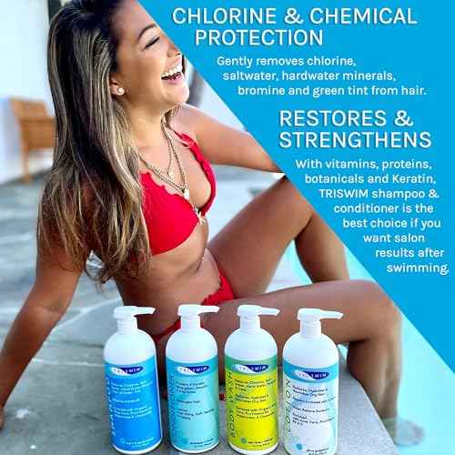 TRISWIM Hair Care Bundle with Swim Shampoo and Conditioner 32 Fl Oz Each | Repairs Chlorine-Damaged Hair, Enhances Natural Texture | Nourishing Pack of 2