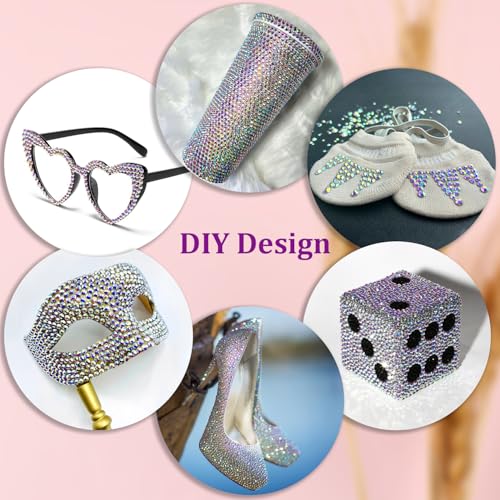 25000 Pcs AB Resin Rhinestones with Tweezers for Crafting