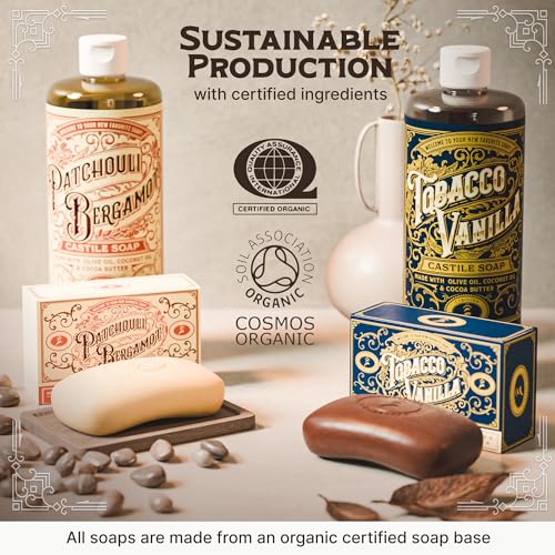 Carolina Castile Soap Patchouli Bergamot Bar Soap ? Triple Milled for a Smooth, Silky Lather ? Made with Unsaponified Olive Oil & Fair-Trade Cocoa Butter for a Soft, Daily Wash for Men and Women ?5 oz