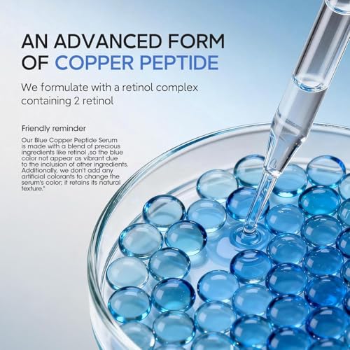 HKH Copper Peptides Serum for Face: 38 Capsules Anti-aging Facial Serum with GHK-Cu Peptide & Hyaluronic Acid for Fine Lines Wrinkles & Dryness - Daily Use for 30+ Women - Travel-Friendly