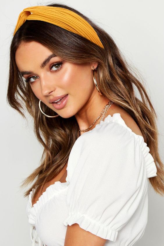 AQOKKA Boho Non-Slip Knotted Headbands for Women - Soft Elastic Hair Band