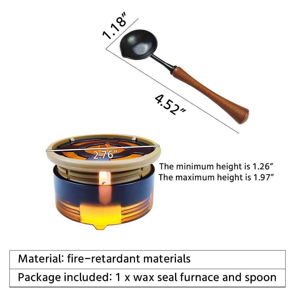 WAYUTO Adjustable Wax Seal Kit Wax Seal Furnace and Spoon Wax Seal Warmer and Spoon Kit Wax Seal Spoon Holder Wax Seal Tools for Sealing Projects