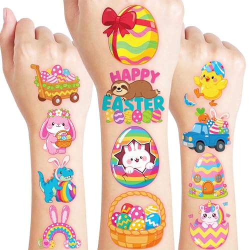 96 PCS Easter Temporary Tattoos for Kids - Party Favors