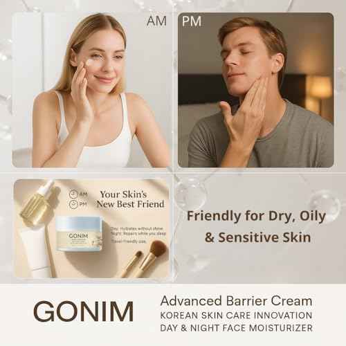 GONIM Face Moisturizer Korean Skin Care,Anti Aging Support with Collagen Activation,Skin Barrier Repair Face Cream,Daily Face Moisturizer for Dry,Sensitive Oily Skin,Shea Butter Hydration-3.38fl.oz