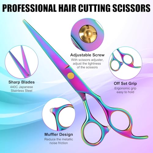 Professional Hair Cutting Scissors Set - 440C Stainless Steel Kit