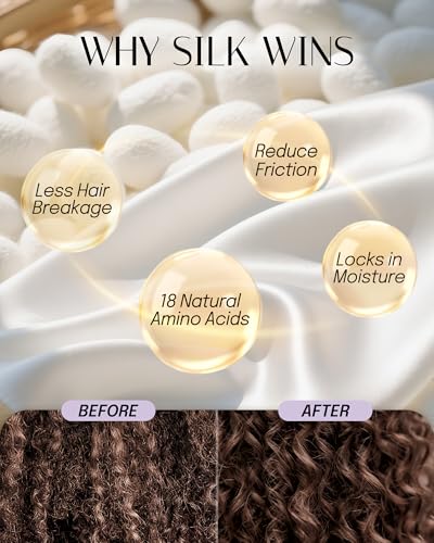 OLESILK 100% Mulberry Silk Bonnet for Sleeping - Hair Wrap for Curly Hair Care