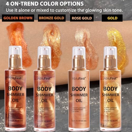 Shimmer Body Oil 100ml Bronze Gold Glow Moisturizer