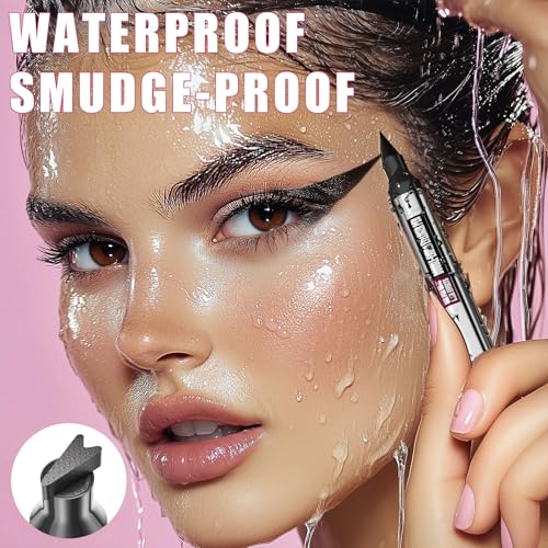 2-in-1 Double Head Winged Eyeliner Stamp - Waterproof, Smudge-Proof & Fade-Resistant Black Liquid Liner Cat Eyes(2 pcs)
