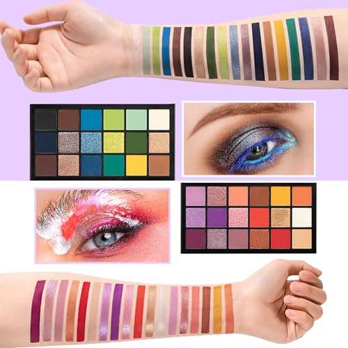 36 Colors Makeup Eyeshadow Palette, Colorful Matte Glitter Eyeshadow Makeup Palette, Professional Waterproof Shimmer Eyeshadow Palette, Highly Pigmented Powder Eyeshadow Makeup Set(A)