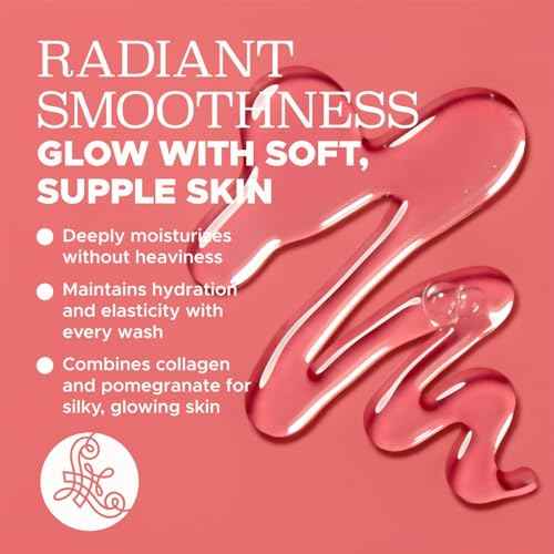 Luseta Pomegranate & Collagen Body Wash Rejuvenating Shower Gel Body Cleanser for All Skin Types Moisturizing and Hydrating Dry Skin 33.8oz