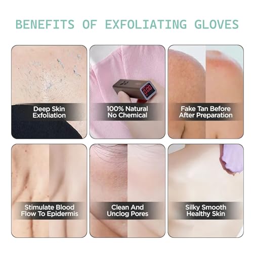 Turkish Hammam Viscose Exfoliating Bath Gloves ? Moroccan Body Scrub Mitt for Sauna Skin Massage & Detox